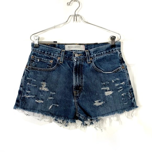 Levi's 505 Cut Off Shorts Size 31 - Picture 5 of 11